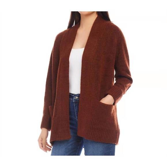NEW KAREN KANE sweater cardigan in brown - Picture 1 of 2